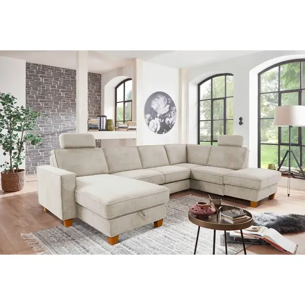 Sit & More SEDACÍ SOUPRAVA, textil, krémová