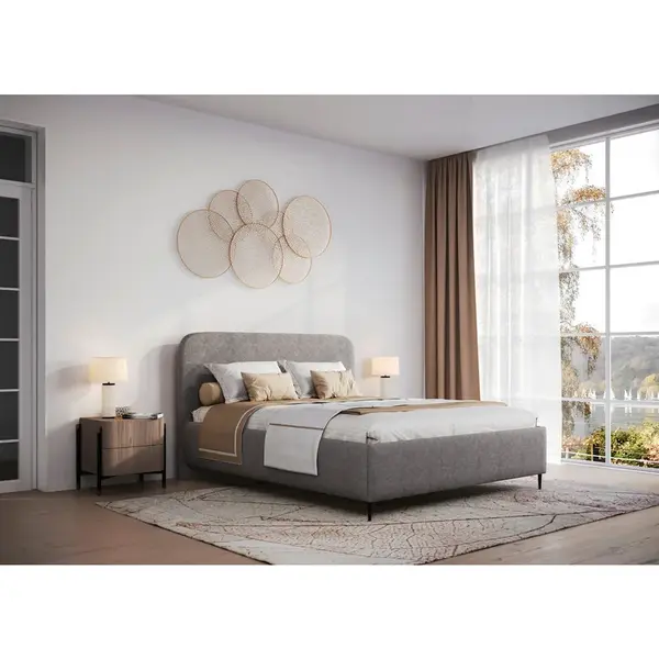 MID.YOU ČALOUNĚNÁ POSTEL, 140/200 cm, šedohnědá