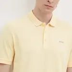 Bavlněné polo tričko HUGO béžová barva