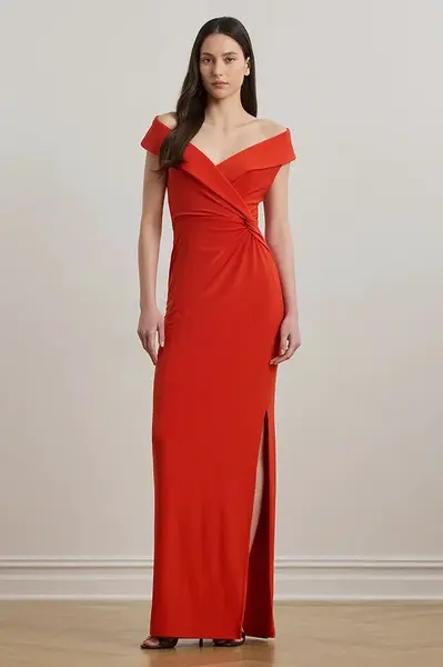 Šaty Lauren Ralph Lauren červená barva, maxi, 253863940