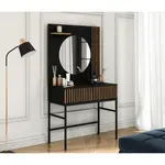 Toaletní stolek Meorati Barva korpusu: Černá/ Dub artisan