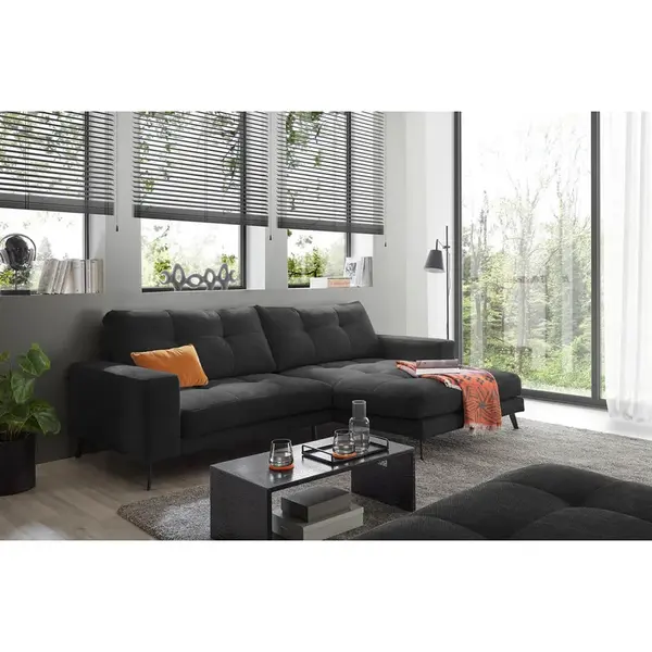 Livetastic ROHOVÁ SEDAČKA, textil, černá