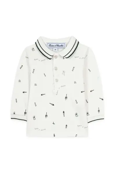 Dětské bavlněné tričko s dlouhým rukávem Tartine et Chocolat zelená barva, TZ11071