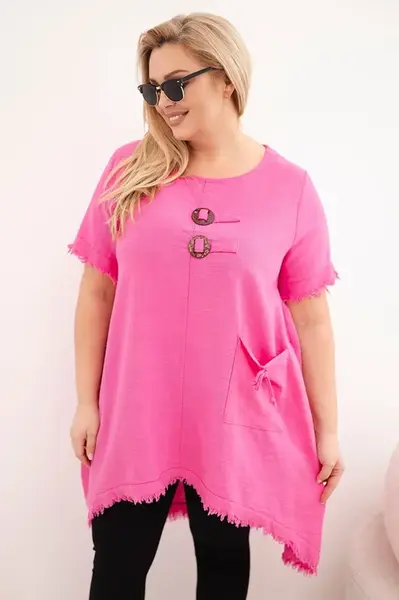 Dámske šaty Kesi Plus Size s dlhším chrbtom a vreckom