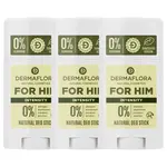 DERMAFLORA FOR HIM tuhý deodorant INTENSITY 3ks