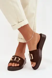 Dámské pantofle Boto se zlatým detailem