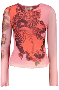 Dámské růžové triko s dlouhými rukávy DESIGUAL