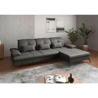 Sit & More ROHOVÁ SEDAČKA, textil, kůže, antracitová