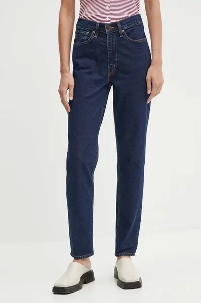 Džíny Levi's 80S MOM JEAN dámské, tmavomodrá barva, A3506