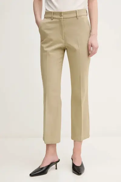 Kalhoty Sisley dámské, černá barva, jednoduché, medium waist