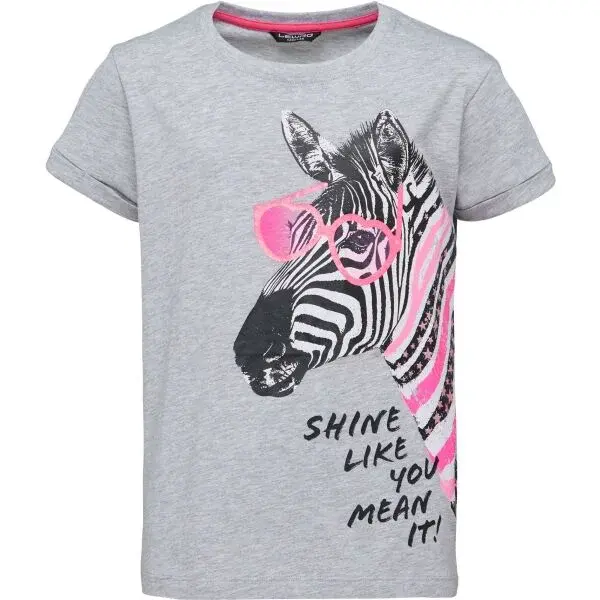 Lewro ZEBRINA Dívčí triko, šedá, velikost 116-122