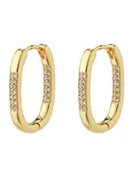 Pilgrim Náušnice 'Star'  zlatá / priehľadná