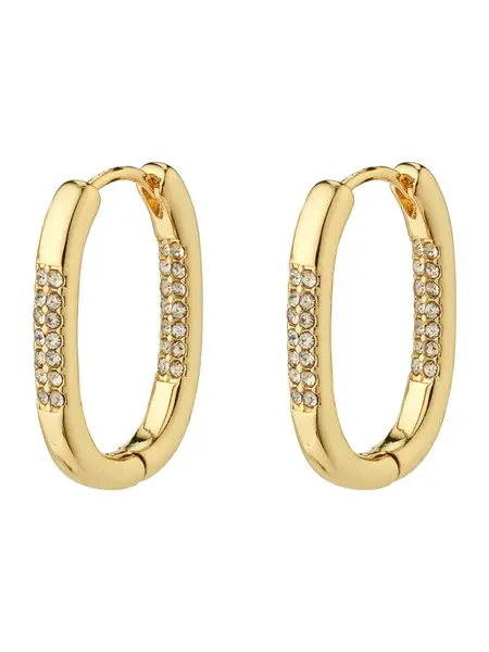 Pilgrim Náušnice 'Star'  zlatá / priehľadná