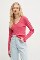 Bavlněný svetr United Colors of Benetton růžová barva, lehký, 1091D4625