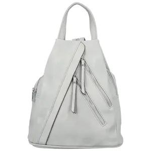 Módní dámský koženkový batoh Amália, světle šedý
