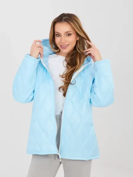 Svetlomodrá prešívaná zimná bunda