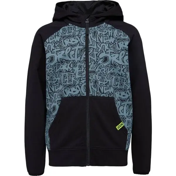 Lewro AMIO Chlapecká celorozepínací mikina, černá, velikost 128-134