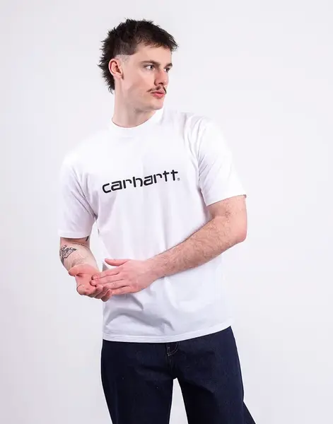 Tričko Carhartt WIP S/S Script T-Shirt White/Black