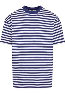 Men's T-shirt Regular Stripe - white/dark blue