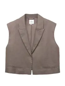 Pull&Bear Vesta k obleku  tmavobéžová