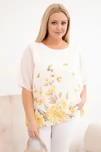 Kesi plus size halenka s květinovým potiskem