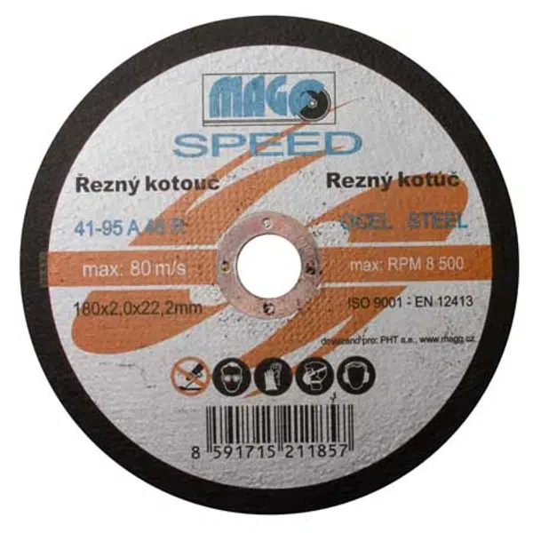 Řezný kotouč na kov 180x2,0x22mm MAGG SPEED