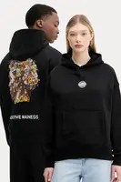 Bavlněná mikina Barrow černá barva, s kapucí, s potiskem, S5BWUAHS158