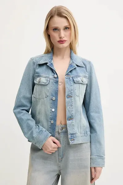 Džínová bunda MM6 Maison Margiela modrá barva, přechodná, S52AM0316.M30019