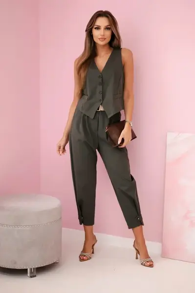 Kesi Włoski Set vesta + nohavice khaki