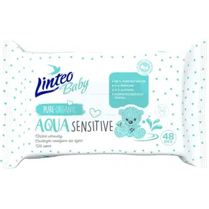 Linteo Baby Aqua Sensitive dětské jemné vlhčené ubrousky 48 ks