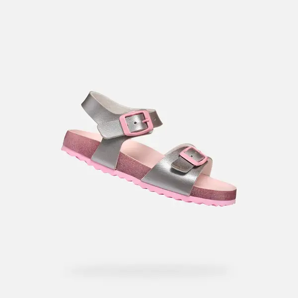 Detské strieborné sandále Geox Adriel Girl
