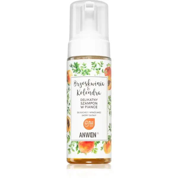 Anwen Peach & Coriander čistiaca pena pre suchú a citlivú pokožku hlavy 170 ml