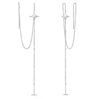 Brilio Silver Stylové dlouhé řetízkové náušnice EA896W