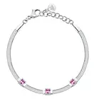 Morellato Ocelový náramek s fuchsiovými krystaly Hádek Gioia SAVY33