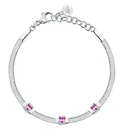 Morellato Ocelový náramek s fuchsiovými krystaly Hádek Gioia SAVY33