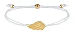 Troli Šňůrkový náramek s andělským křídlem bílá/zlatá