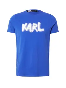 Karl Lagerfeld Tričko  kráľovská modrá / biela