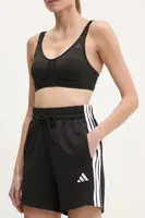 Kraťasy adidas Essentials dámské, černá barva, vzorované, high waist, JD0908
