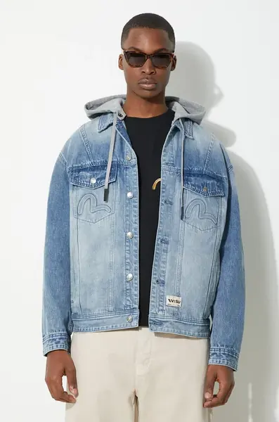 Džínová bunda Evisu Seagull & Evisu Embossed