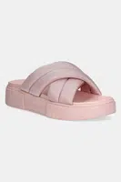 Pantofle Tommy Jeans FLATFORM SANDAL dámské, růžová barva, na platformě, EN0EN02775