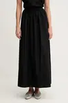Bavlněná sukně United Colors of Benetton černá barva, maxi, áčková, 4TPUD004I
