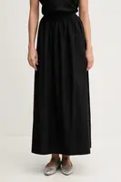 Bavlněná sukně United Colors of Benetton černá barva, maxi, áčková, 4TPUD004I