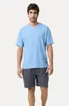 Pánské pyžamo krátké RAUL L Světle modrá