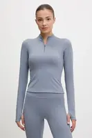 Tričko na jógu s dlouhým rukávem JOYINME Motion černá barva, s pologolfem, Motion