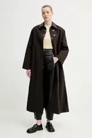 Kabát Nanushka ZOFIA dámský, hnědá barva, přechodný, NW25RSOW21078