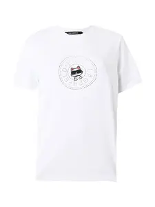 Karl Lagerfeld Tričko 'IKON'  smaragdová / strieborná / biela