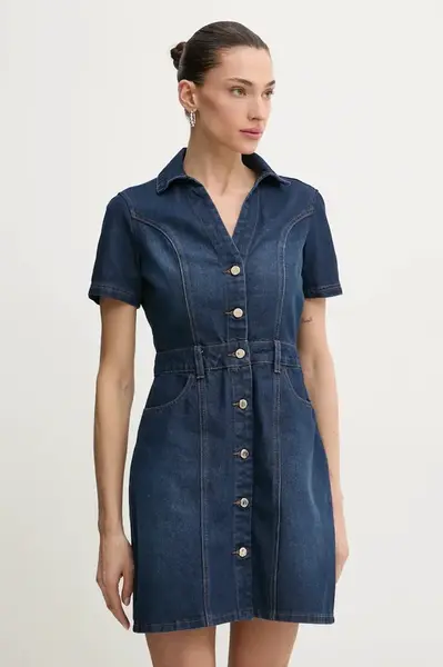 Džínové šaty Morgan tmavomodrá barva, mini