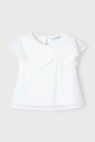 Dětská halenka Mayoral bílá barva, hladká, 3182