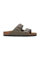 Kožené pantofle Birkenstock Arizona zelená barva, 1029153