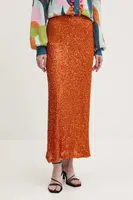 Sukně Never Fully Dressed Rust Sequin Dorris oranžová barva, maxi, NFDSK634